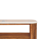 Beaumont Marble Shoe Bench | Marble-Effect Solid Mango Wood