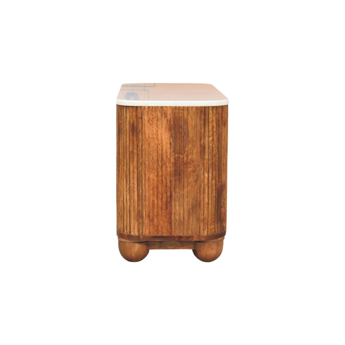Beaumont Marble Shoe Bench | Marble-Effect Solid Mango Wood