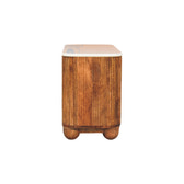 Beaumont Marble Shoe Bench | Marble-Effect Solid Mango Wood