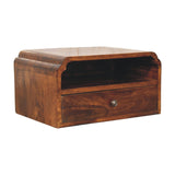 Avora Wall-Mounted Chestnut Bedside Table