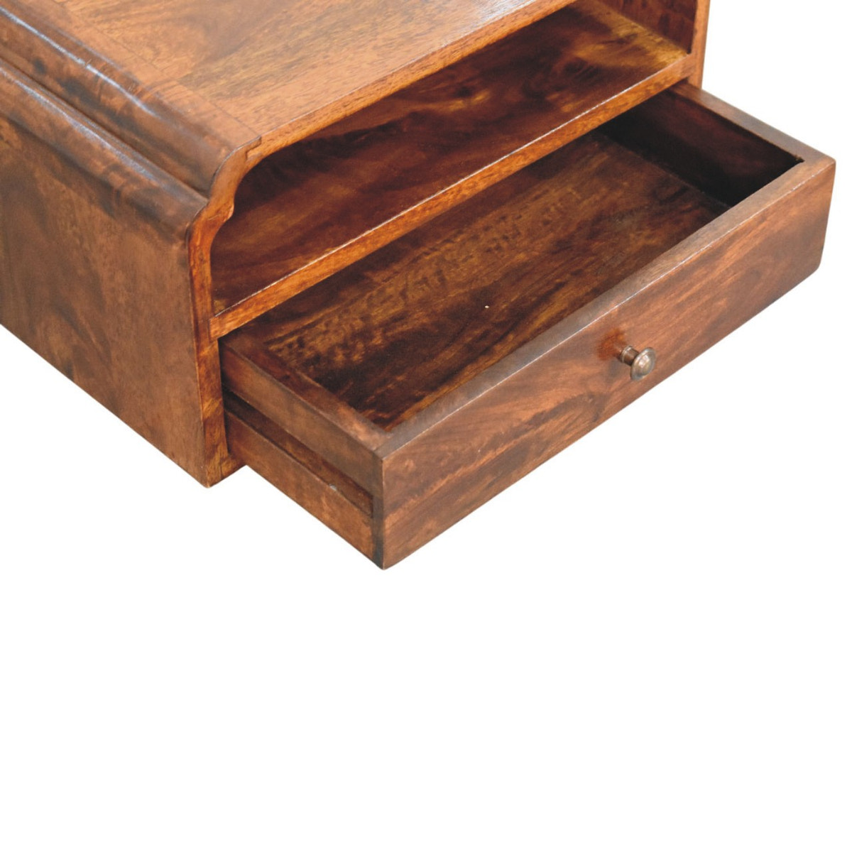 Avora Wall-Mounted Chestnut Bedside Table
