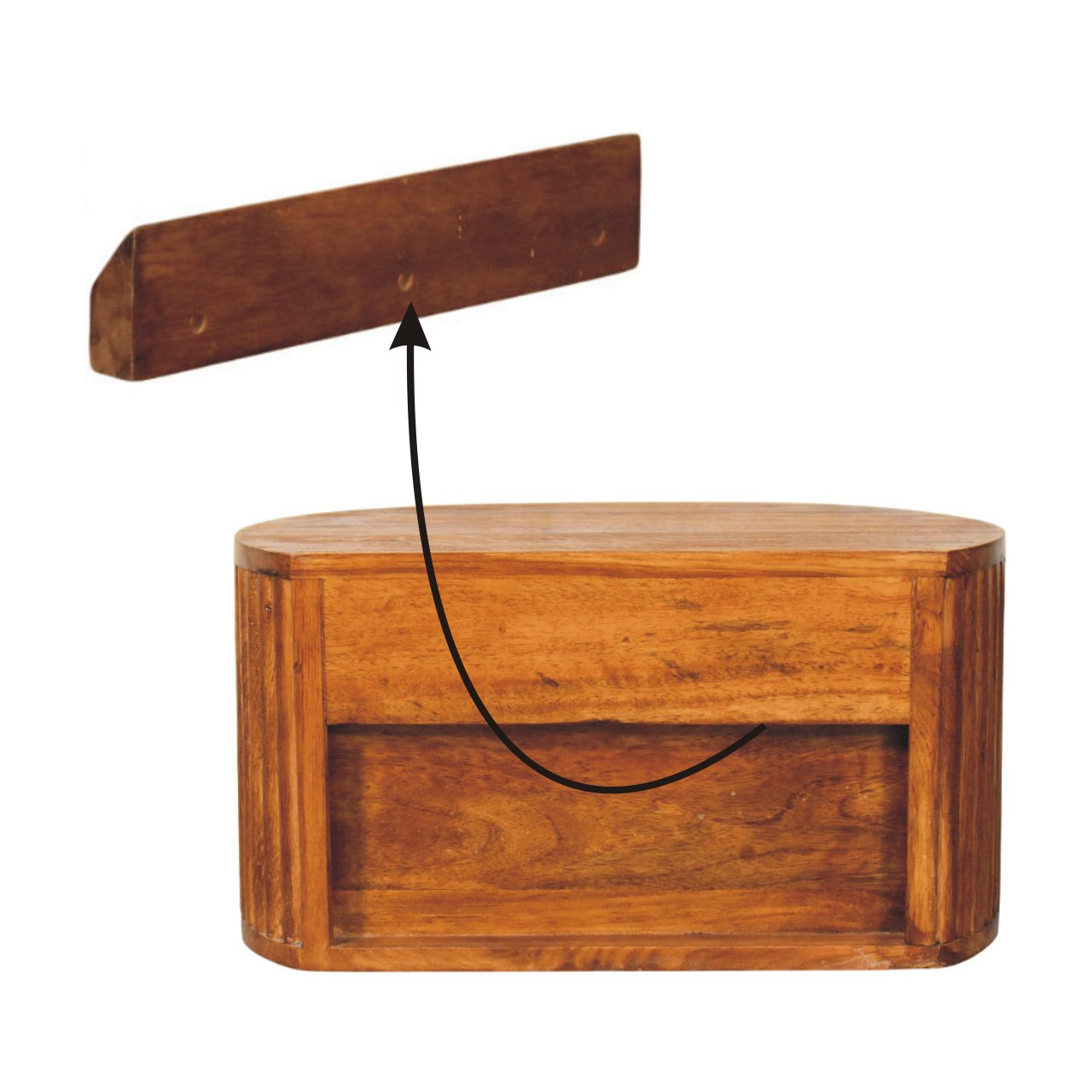 Oval Wall Nightstand | Wall-Mounted