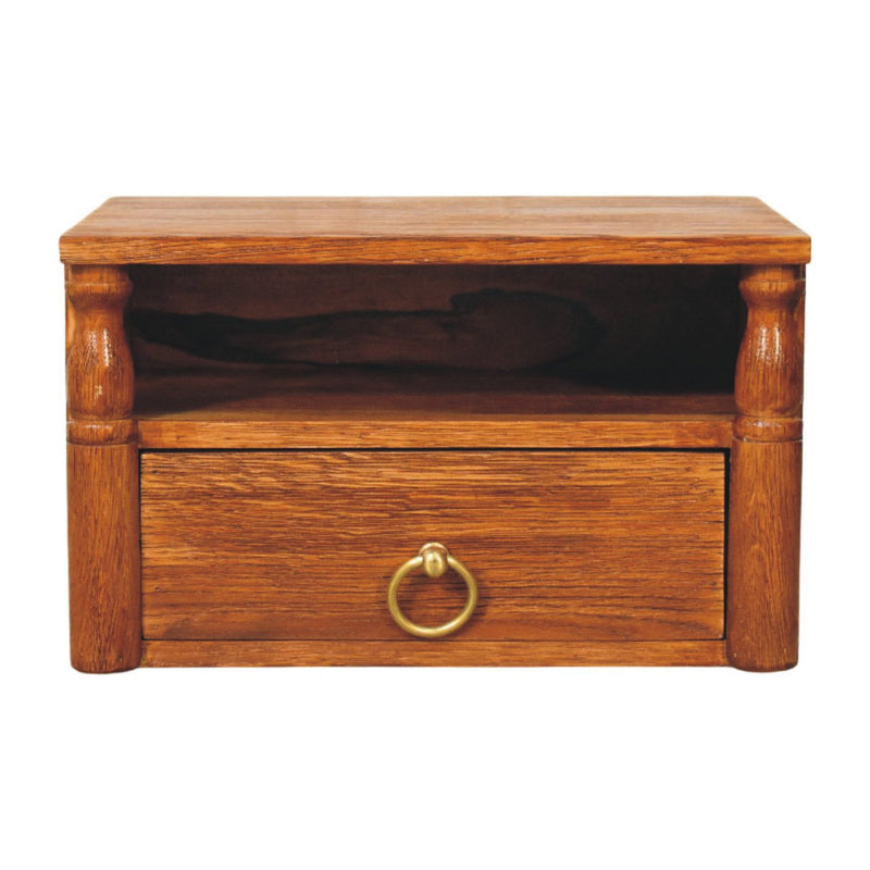 Turned Pillar Wall Nightstand | Wall-Mounted
