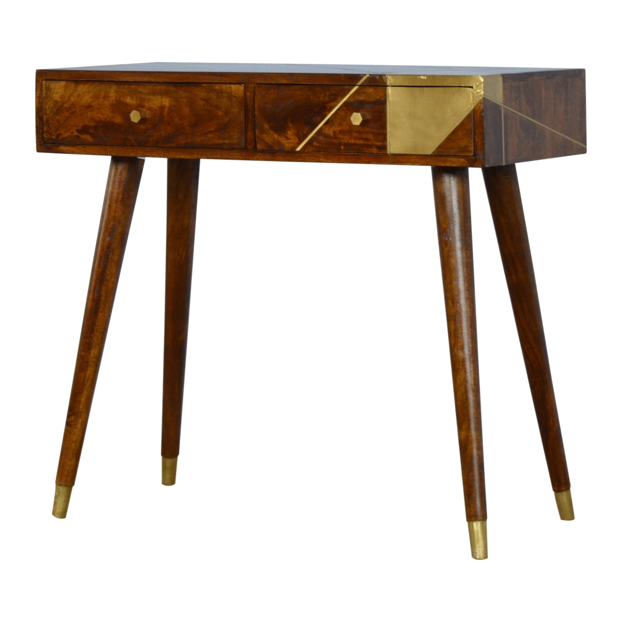 Gold Geo Chestnut Chest of Drawers