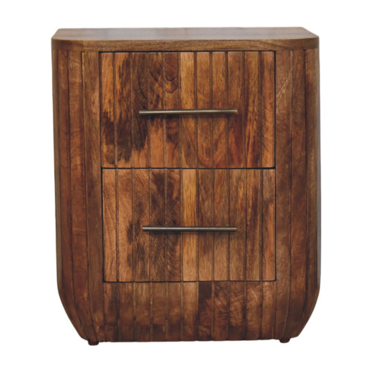 Fluted Bedside with Drawers Bedside Table Default Title