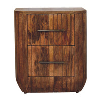 Fluted Bedside with Drawers Bedside Table