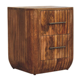 Fluted Bedside with Drawers Bedside Table