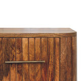Fluted Bedside with Drawers Bedside Table