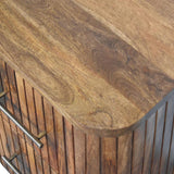 Fluted Bedside with Drawers Bedside Table