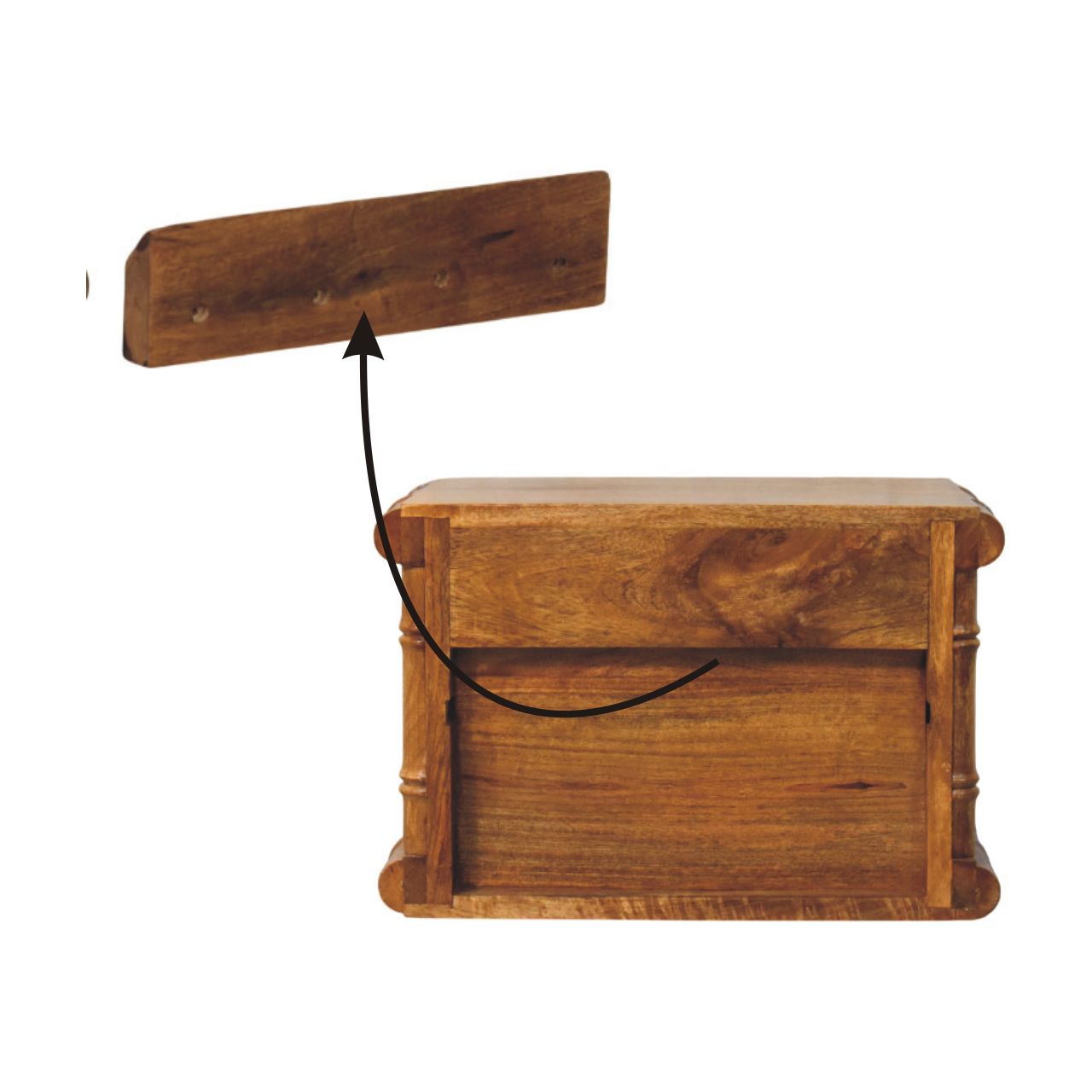 Bamboo Open Bedside in Amber Oak Finish