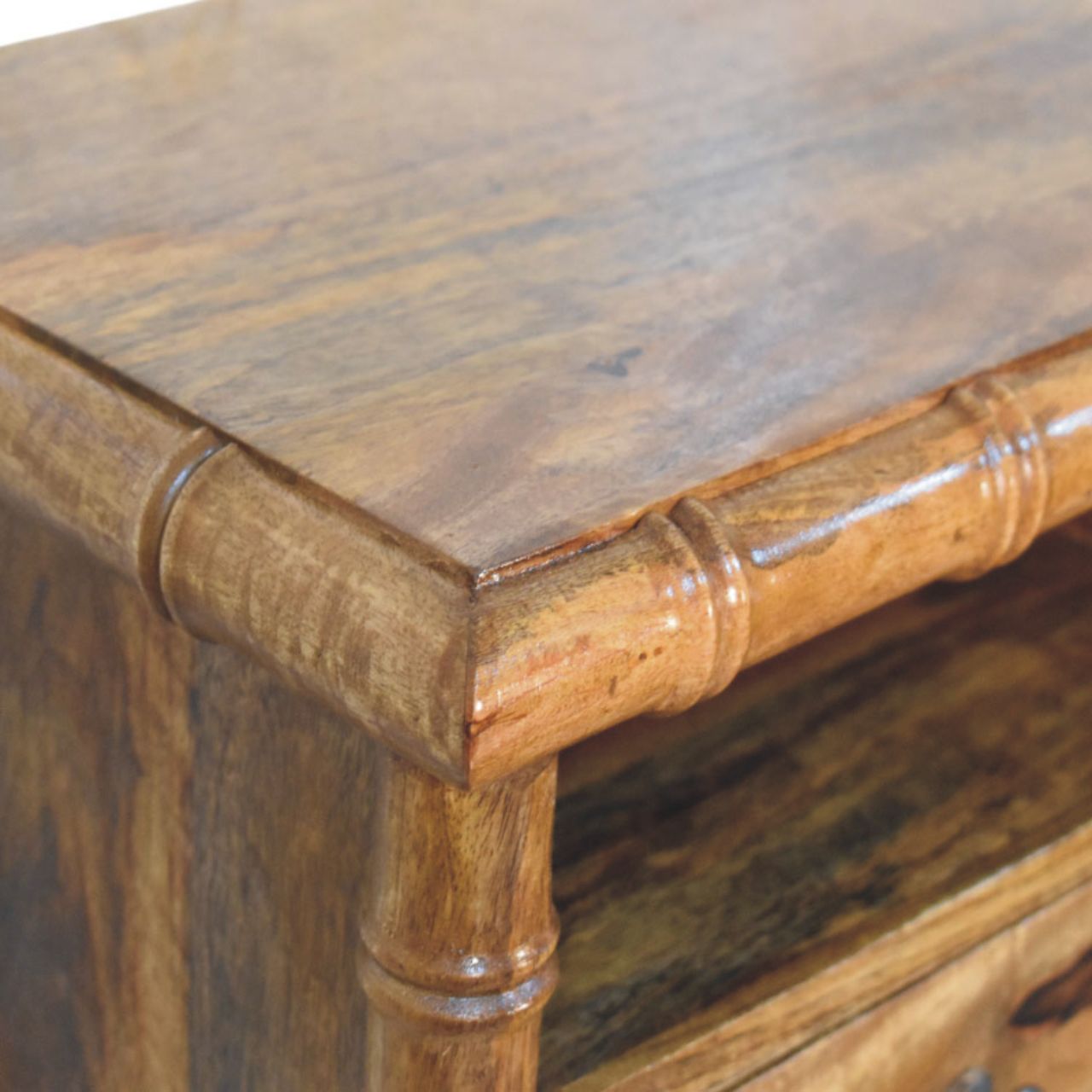 Bamboo Open Bedside in Amber Oak Finish