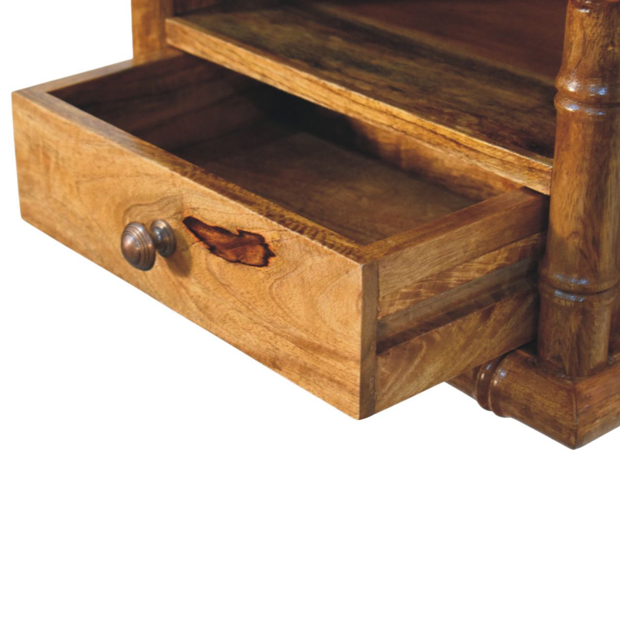 Bamboo Open Bedside in Amber Oak Finish