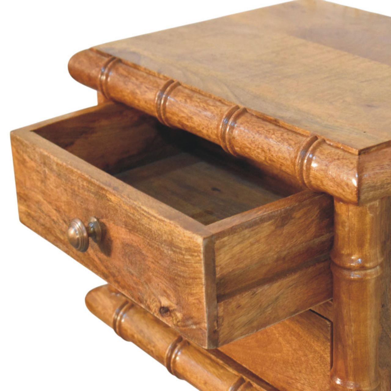 Bamboo Bedside in Amber Oak Finish