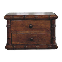 Bamboo Two Drawer Wall-Mounted Bedside