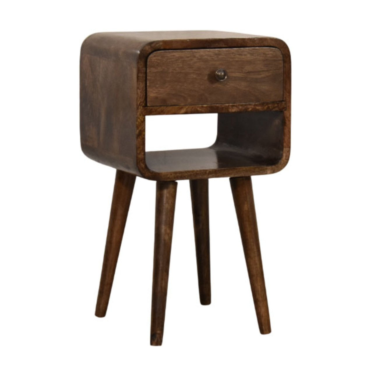 Rounded Open Shelf Bedside Table