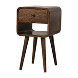 Rounded Open Shelf Bedside Table