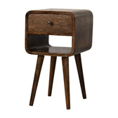 Rounded Open Shelf Bedside Table