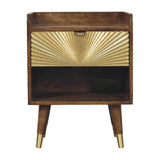 Sunburst Brass Inlay Bedside Table Default Title