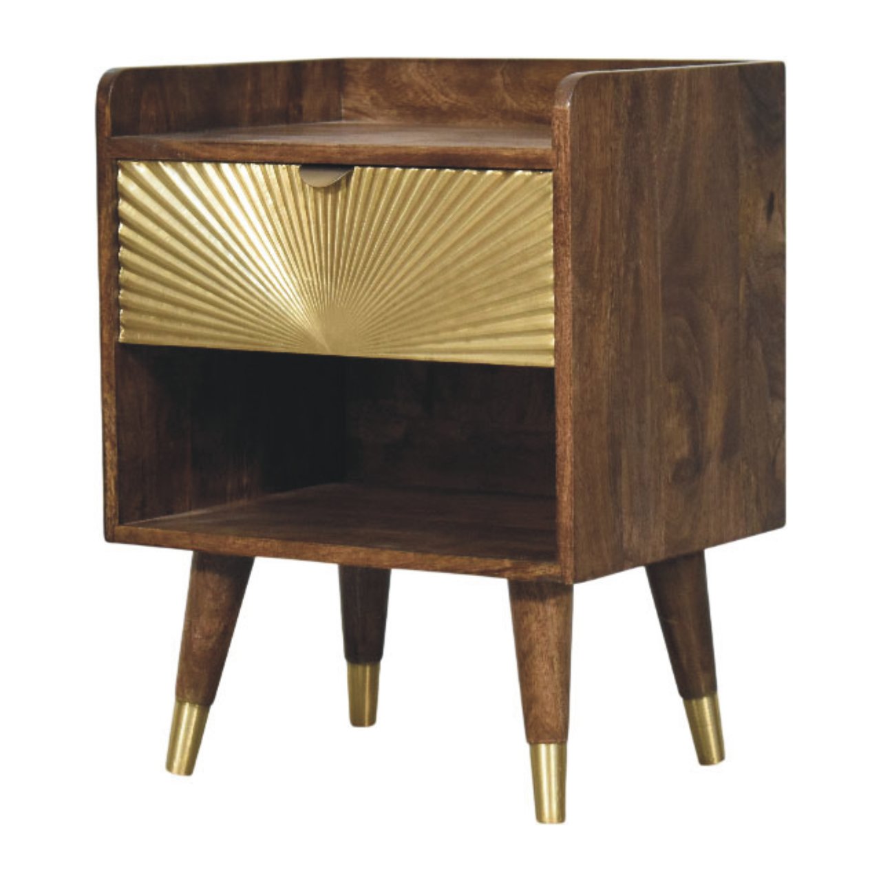Sunburst Brass Inlay Bedside