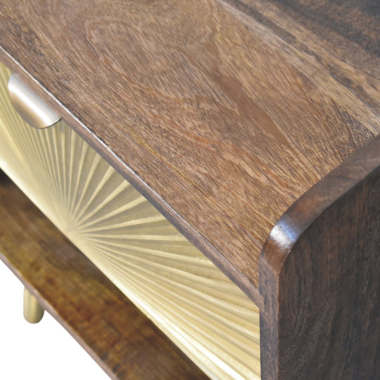 Sunburst Brass Inlay Bedside