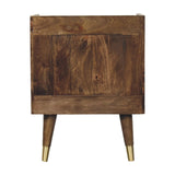Sunburst Brass Inlay Bedside Table