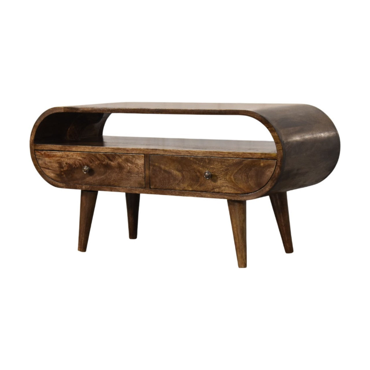 Rounded Edge 2-Drawer Media Unit