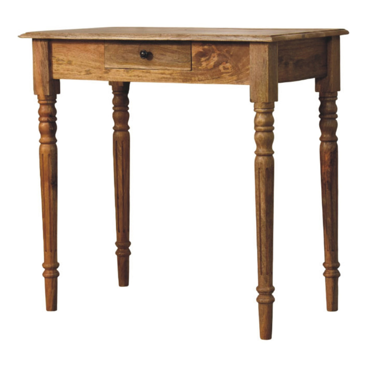 Oakish Turned Leg Writing Desk | Oak-Ish Solid Mango Wood