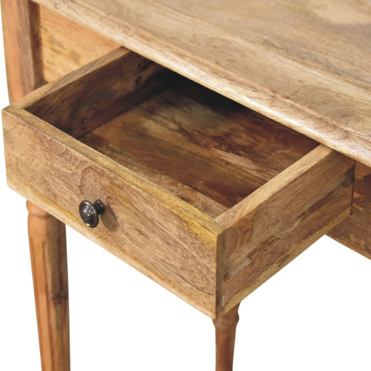 Oakish Turned Leg Writing Desk | Oak-Ish Solid Mango Wood