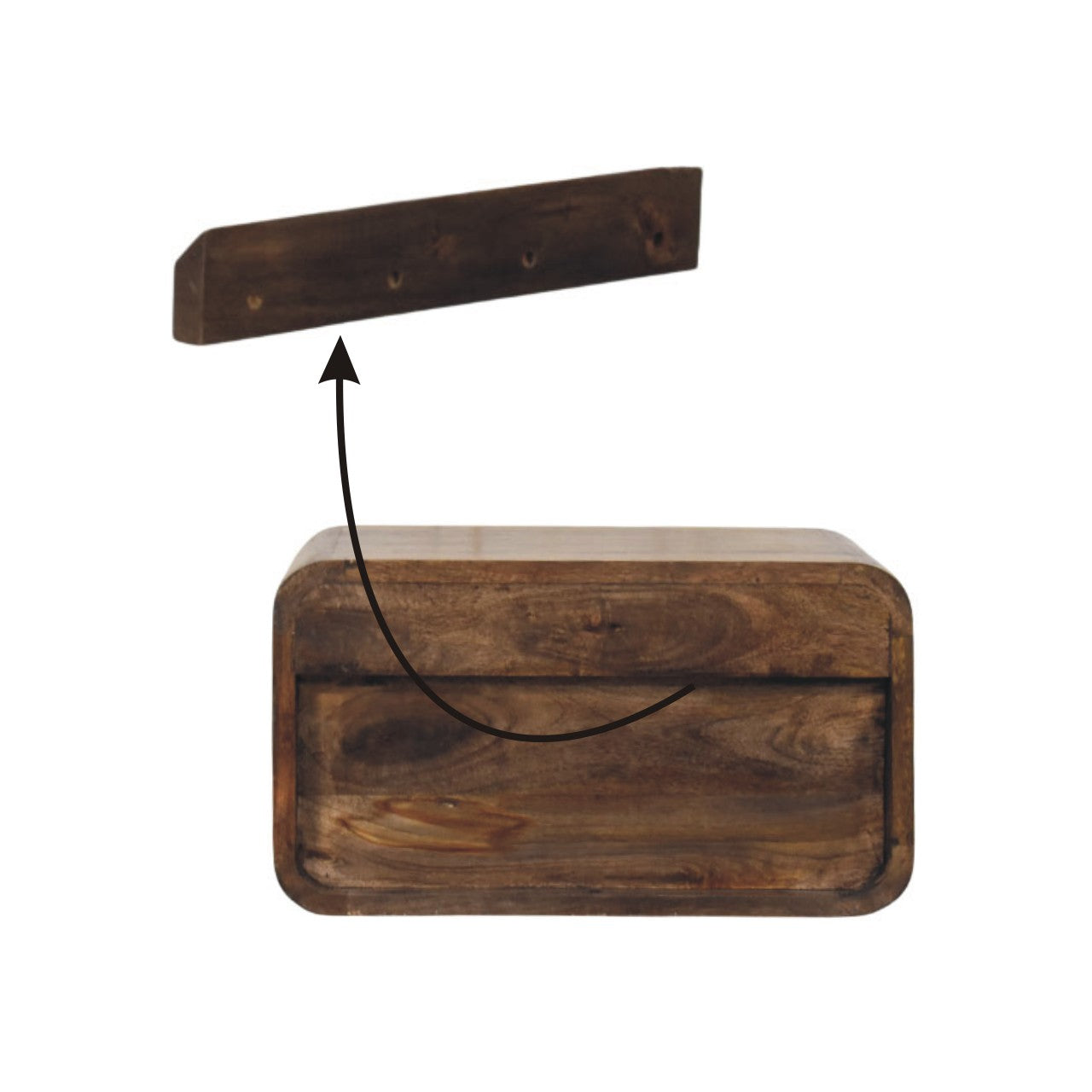 Wall-Mount Open Slot Bedside Table | Wall-Mounted