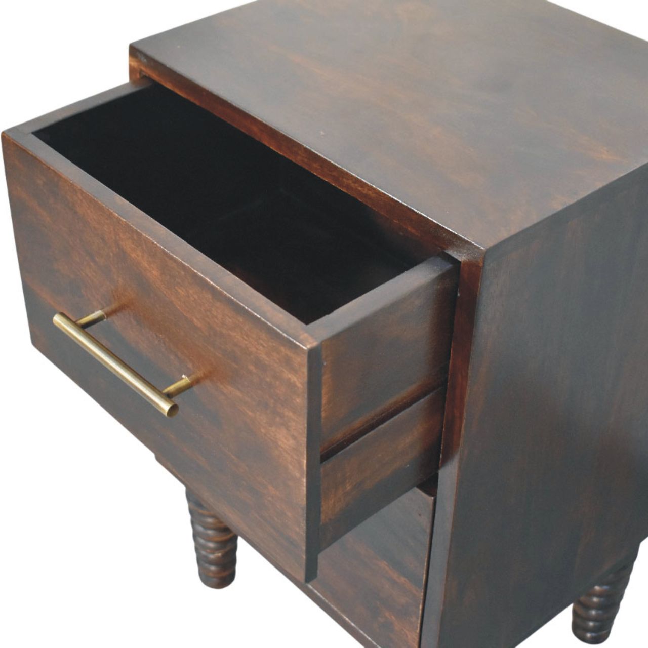 Spindle Mocha Bedside Table