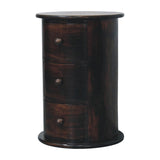 California Walnut Drum 3 Drawer Chest