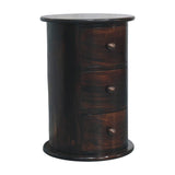 California Walnut Drum 3 Drawer Chest