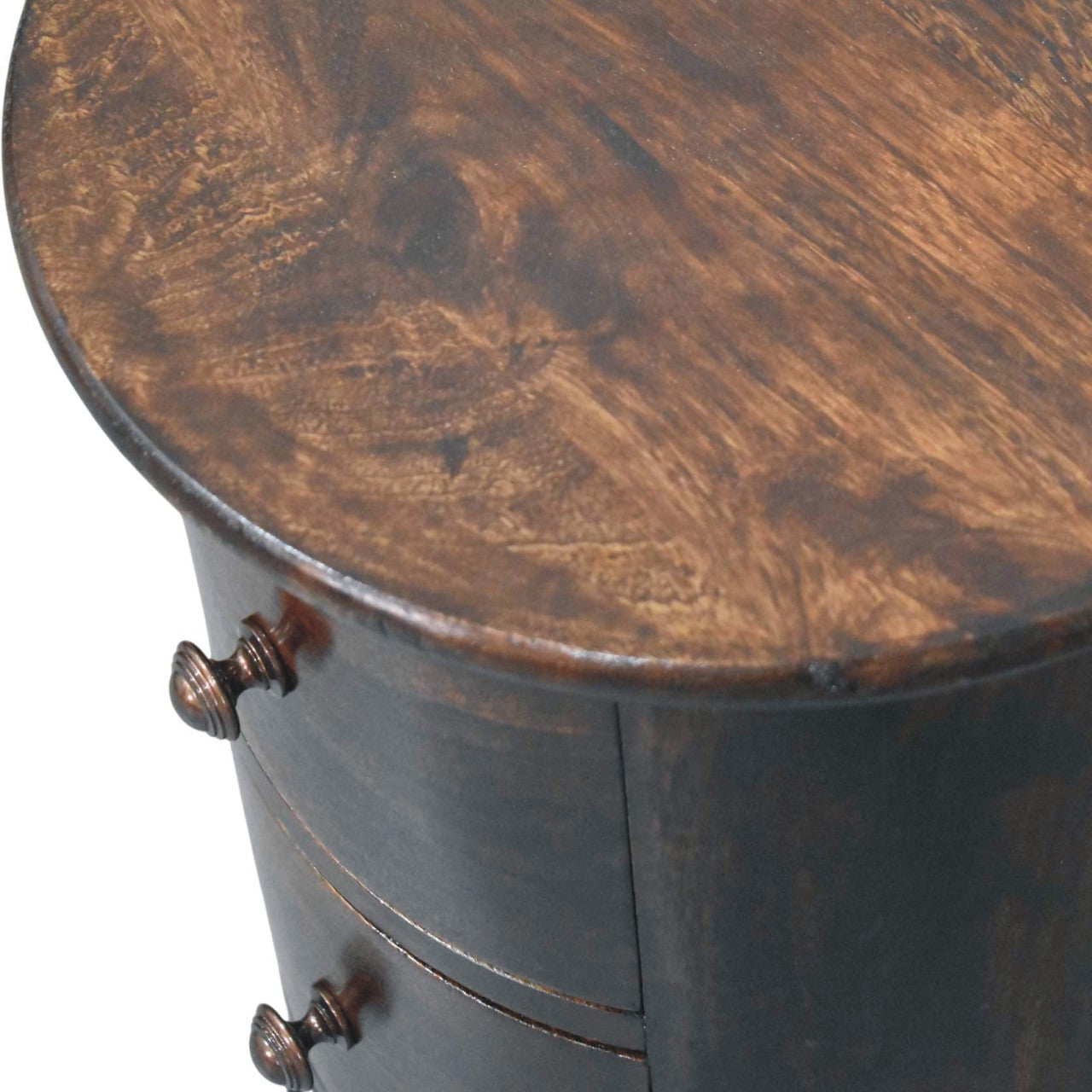 California Walnut Drum 3 Drawer Chest
