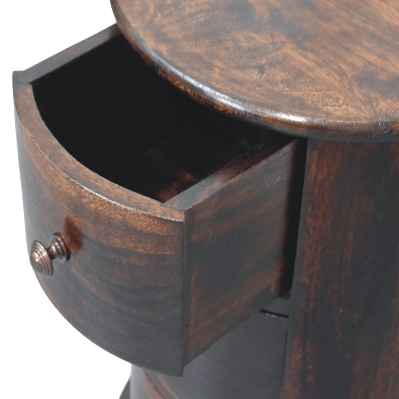 California Walnut Drum 3 Drawer Chest