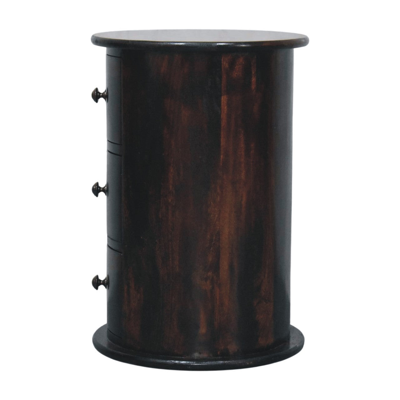 California Walnut Drum 3 Drawer Chest