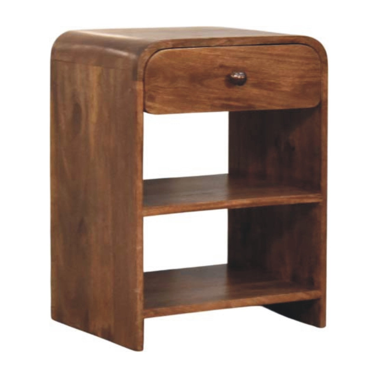 Open Shelf Bedside with Drawer