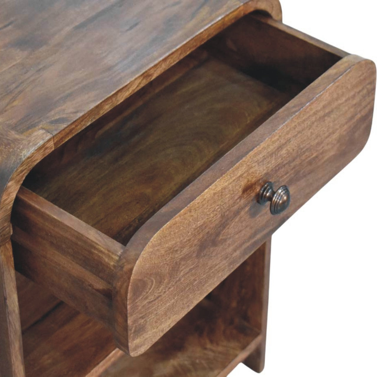 Open Shelf Bedside with Drawer