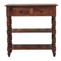 Turned Leg Side Table with Shelves