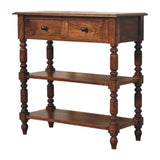Turned Leg Side Table with Shelves
