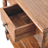 Turned Leg Side Table with Shelves