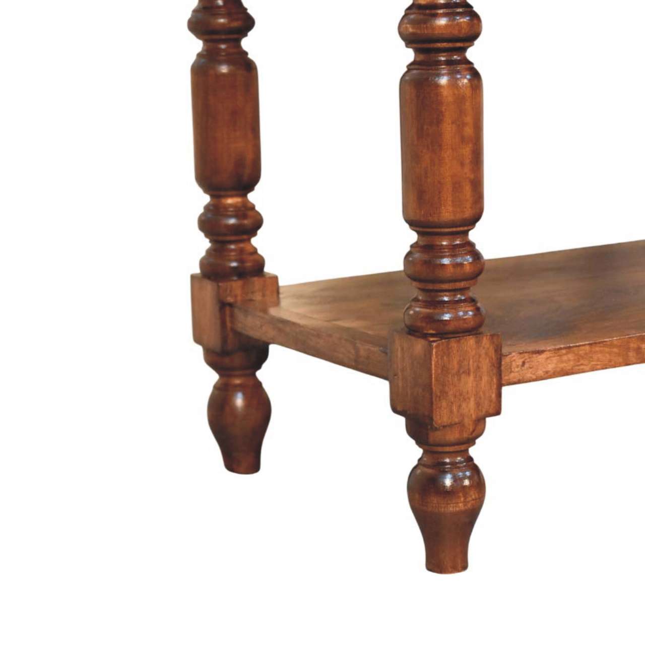 Turned Leg Side Table with Shelves