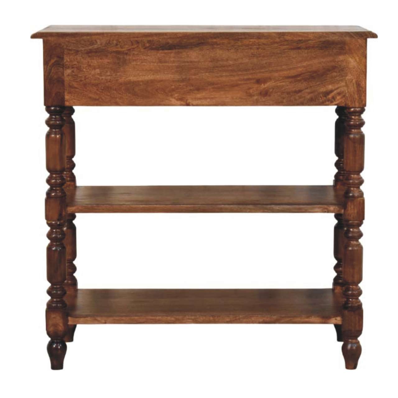 Turned Leg Side Table with Shelves