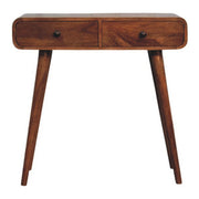 Curved Two Drawer Console Table