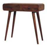 Curved Two Drawer Console Table