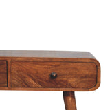 Curved Two Drawer Console Table