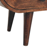 Walnut Curved Two Drawer Media Unit