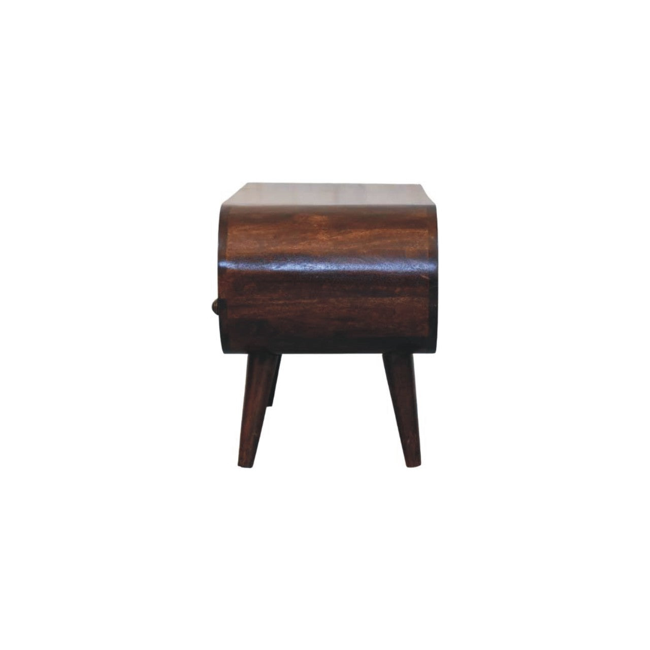 Walnut Curved Two Drawer Media Unit