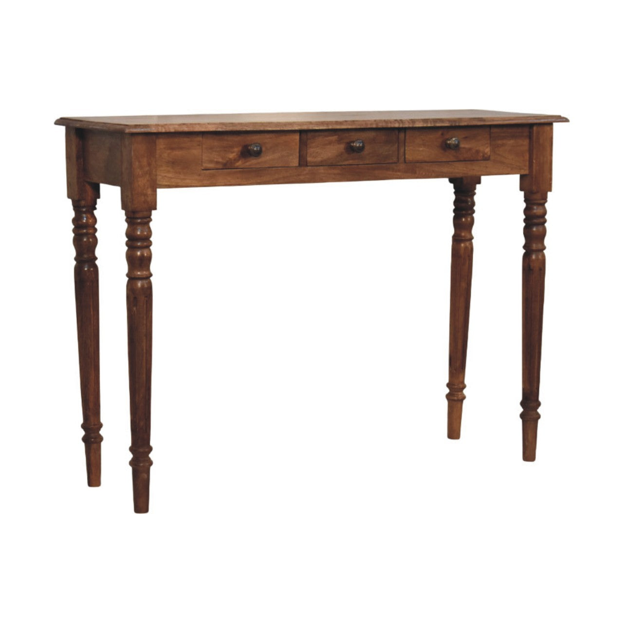 Three Drawer Console with Turned Legs