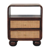 California Walnut Rattan Bedside