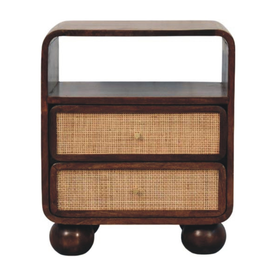 California Walnut Rattan Bedside